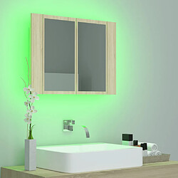 Acheter vidaXL Armoire à miroir à LED de bain Chêne sonoma 60x12x45 Acrylique