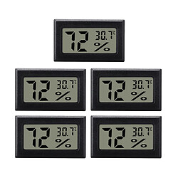 INF Mini hygromètres/thermomètres numériques, paquet de 5 Black