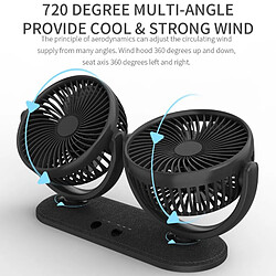 Acheter Universal Ventilateur pivotant à deux têtes Ventilateur de voiture réglable Tableau de bord Bureau Ventilateur de voiture pour véhicules Camions Fourgonnettes VUS RV Bateaux Accueil | Gadgets USB