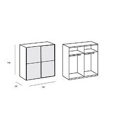 Acheter Inside 75 Dressing CLAPTON 179 cm portes coulissantes blanc / miroirs