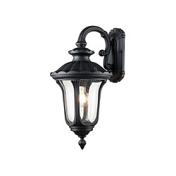 Elstead Lighting Applique murale extérieur Chicago Aluminium,verre grainé transparent Noir texturé