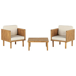 Beliani Ensemble pour bistro avec coussin BARATTI Bois Bois clair