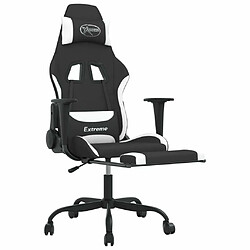 Acheter Maison Chic Chaise de jeu, Chaise gaming de massage avec repose-pied, Fauteuil gamer,Chaise de Bureau Noir et blanc Tissu -GKD28306