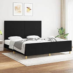 Maison Chic Lit adulte - Cadre Structure de lit avec tête de lit Contemporain Noir 180 x 200 cm Tissu -MN84702