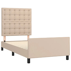 Avis vidaXL Cadre de lit sans matelas cappuccino 90x190 cm similicuir