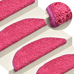 vidaXL Tapis de marches d'escalier 15 pcs Rose 56x17x3 cm