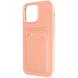 Avizar Coque iPhone 14 Pro Max Silicone Souple Porte-carte rose