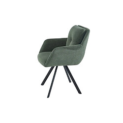 Acheter Vente-Unique Lot de 2 chaises avec accoudoirs en tissu et métal noir - Vert - ZOLEVY de Maison Céphy