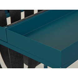 Acheter Alter Table basse en métal peint bleu, avec porte-revues en laine bouillie, 35x35x40 cm