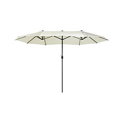 Beliani Grand parasol XL avec toile beige clair 270 x 460 cm SIBILLA