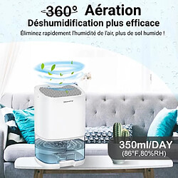 Déshumidificateur d'Air FIMEI - Modèle H2102 - Réservoir d'Eau de 1000ml - 350ml/jour - Pour Espace de 5 à 20m²