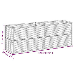 vidaXL Lit surélevé de jardin 196x50x69 cm acier corten pas cher