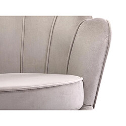 Fauteuil coquillage en velours taupe DANDELION de Pascal Morabito pas cher