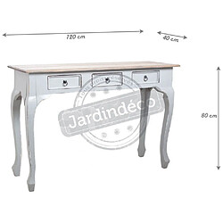 Aubry Gaspard Console 120cm en bois avec tiroirs gris.