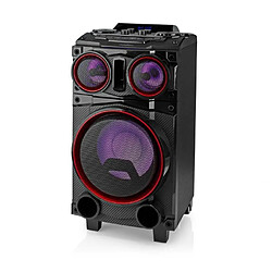 NEDIS SONO PORTABLE 200W SUR BATTERIE /SD/USB/BT/MP3 LEDS RGB + Tél + fonction REC et entrée MICRO pour la fête en KARAOKE séminaires écol