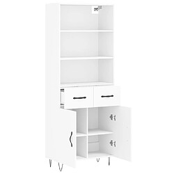 Avis vidaXL Buffet haut Blanc 69,5x34x180 cm Bois d'ingénierie