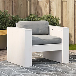 vidaXL Canapé de jardin blanc 79x60x62 cm bois de pin massif 