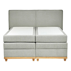 Beliani Lit boxspring en tissu 160 x 200 cm gris clair DYNASTY pas cher