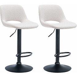 Non Lot de 2 tabourets de bar Camden tissu noir pas cher