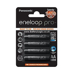 4 piles rechargeables accu PANASONIC ENELOOP XX LR6 AA 2450mAh