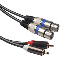 Avis Wewoo 366156-15 Câble audio RCA mâle à 2 XLR à 3 broches femellelongueur 1,5 m