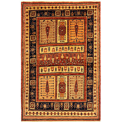 Vidal Tapis de laine 158x106 brun Kashkuli