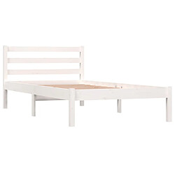 Maison Chic Lit adulte - Lit simple Cadre de lit,Structure du lit Contemporain Bois de pin massif 90x190 cm Blanc simple -MN59211