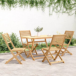 Avis Maison Chic Lot de 4 Chaises pliables de jardin | chaises Relax bois massif d'acacia -GKD87374