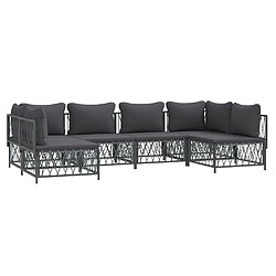 Avis Maison Chic Salon de jardin 6 pcs avec coussins - Table et chaises d'extérieur - Mobilier/Meubles de jardin Moderne anthracite acier -MN54566