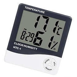 Thermomètre Numérique LCD Temperature Compteur Humidité Horloge Interieure Hygromètre