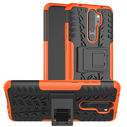 Wewoo Coque Pour Xiaomi Redmi Note 8 Pro Texture de pneu TPU antichoc + PC Housse de protection avec support Orange