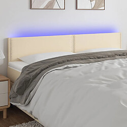 Maison Chic Tête de lit moderne à LED lumineuse pour chambre - Décoration de lit Crème 160x5x78/88 cm Tissu -MN37315