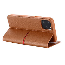 Wewoo Coque Pour iPhone 11 Pro GEBEI Etui de protection en cuir à rabat avec support logements cartes portefeuille et cadre photo Marron pas cher