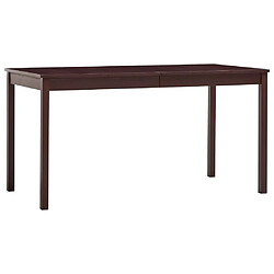 Maison Chic Table de salle à manger,Table à dîner Marron foncé 140 x 70 x 73 cm Pin -GKD15670