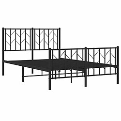 Acheter Maison Chic Cadre/structure de lit métal et tête de lit + pied de lit pour adulte - Lit Moderne Chambre noir 120x190 cm -MN75349