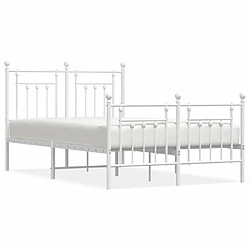 Maison Chic Lit adulte - Lit simple Cadre de lit métal avec tête de lit/pied de lit,Structure du lit Contemporain pour chambre blanc 120x200cm -MN28199