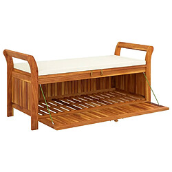 Acheter Maison Chic Banc de rangement | Meuble de rangement d'Entrée | Coffres d'Intérieur de jardin avec coussin 126 cm Bois d'acacia -MN79729