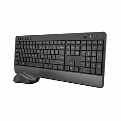 clavier et souris Trust Trezo Noir Monochrome QWERTY Qwerty US