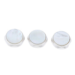 3x Boutons de Trompette Réparation Trompette Valve Motif Hexagone Pièce Remplacement Instrument à Vent - Blanc