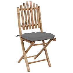 Avis Maison Chic Lot de 2 Chaises pliables de jardin avec coussins - Fauteuil d'extérieur Bambou -MN44988