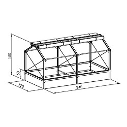 Avis Grow Camp Carré potager premium avec serre Basic air Longueur 240 cm.