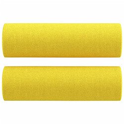 Maison Chic Canapé 3 places avec oreillers,Sofa de Salon,Canapé droit jaune clair 180 cm tissu -GKD398245 pas cher