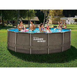 Piscine tubulaire Active Frame Pool ronde effet rotin 4,88 x 1,22 m - Summer Waves