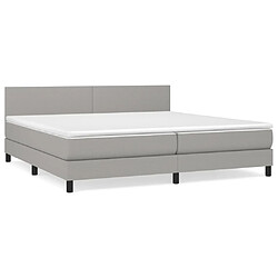 Maison Chic Lit Adulte - Lit simple Lit à sommier tapissier avec matelas moelleux - Meuble de Chambre - Gris clair 200x200cm Tissu -MN57597