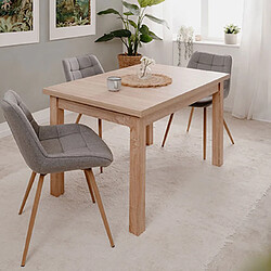 Mes Table à manger extensible 120/200x80x76 cm décor chêne