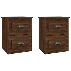 vidaXL Tables de chevet murales 2 pcs Chêne marron 41,5x36x53 cm