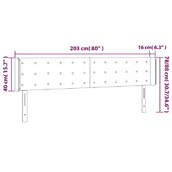 vidaXL Tête de lit avec oreilles Gris clair 203x16x78/88 cm Velours pas cher