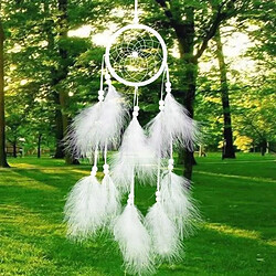 Totalcadeau Attrape-Rêve perles et Plumes Blanches Capteur Dream catcher