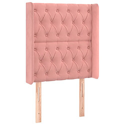 Maison Chic Tête de lit scandinave avec oreilles,meuble de chambre Rose 83x16x118/128 cm Velours -MN30525