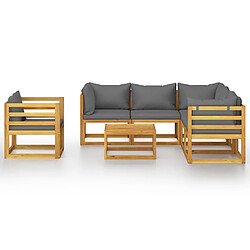 Avis Maison Chic Salon de jardin 7 pcs - Table et chaises d'extérieur - Mobilier/Meubles de jardin Moderne avec coussin Bois d'acacia solide -MN35506